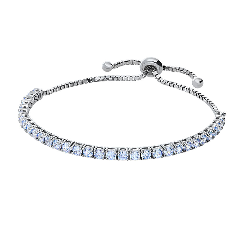 Front view of CZ Statement Tennis Bracelet in Sterling Silver, 4 of 17