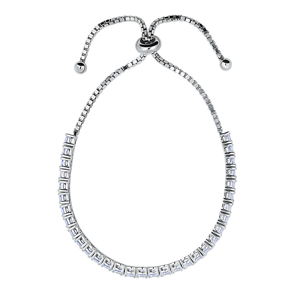Angle view of CZ Statement Tennis Bracelet in Sterling Silver, 8 of 17