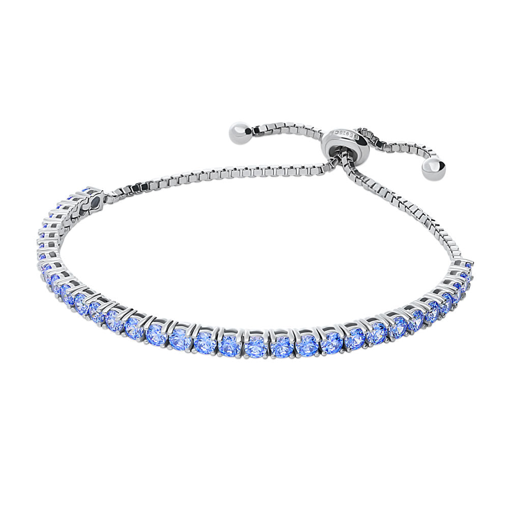 Front view of CZ Statement Tennis Bracelet in Sterling Silver, 7 of 17
