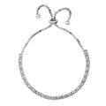 Angle view of Bar CZ Tennis Bracelet in Sterling Silver, Red Color