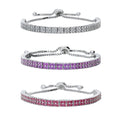 Bar CZ Tennis Bracelet in Sterling Silver