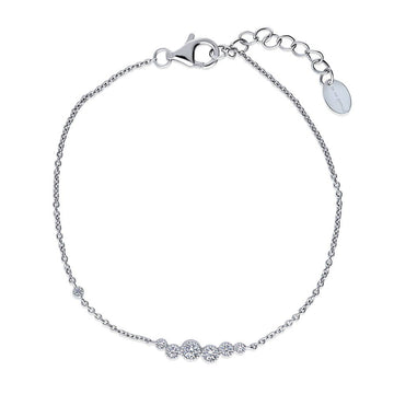 Bubble Bar CZ Chain Bracelet in Sterling Silver