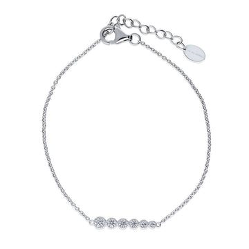 Bubble Bar CZ Chain Bracelet in Sterling Silver