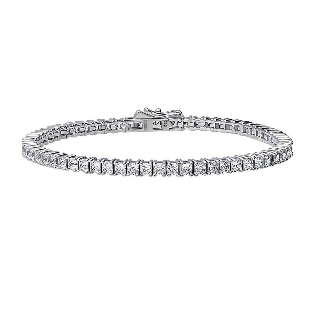 Princess CZ Tennis Bracelet in Sterling Silver