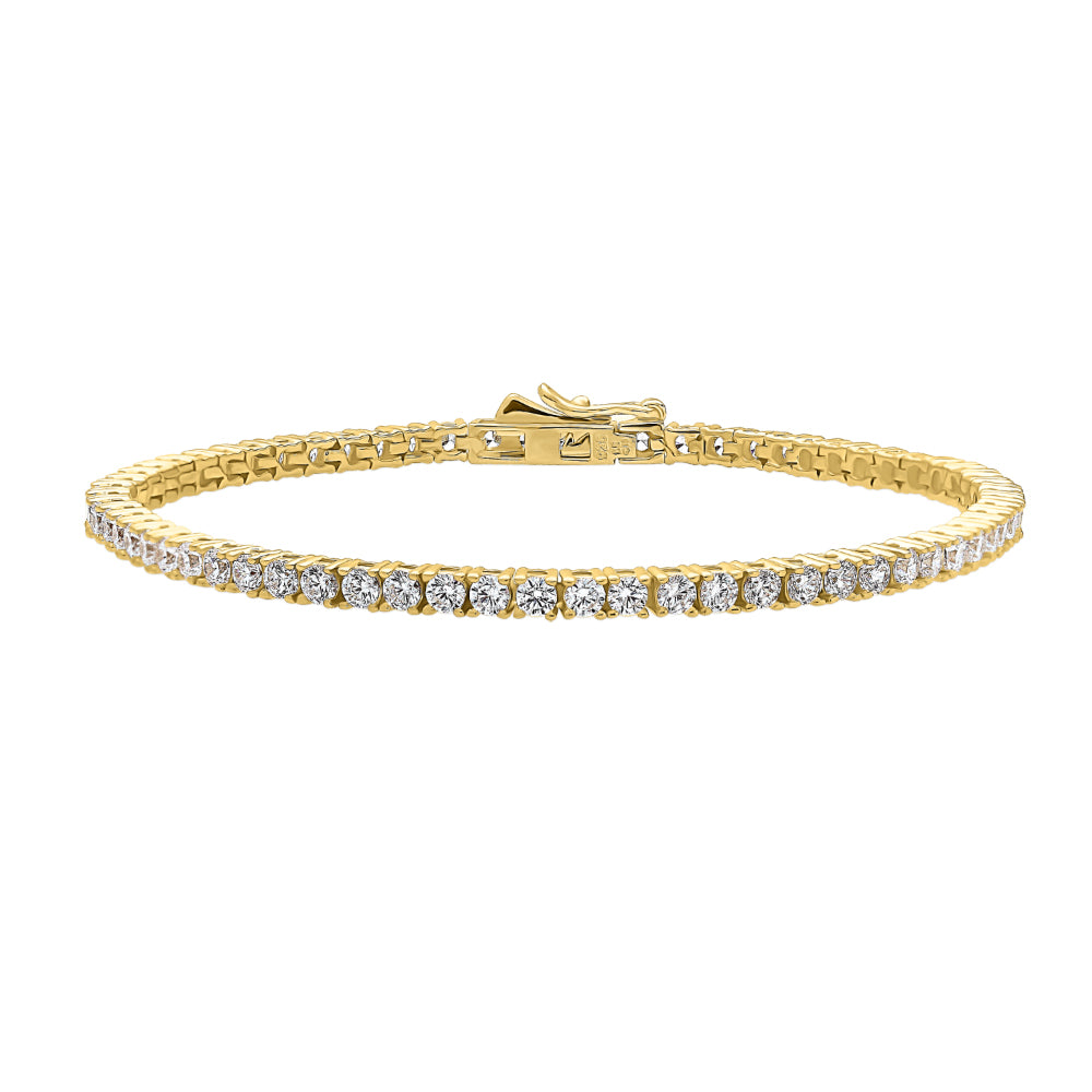 CZ Tennis Bracelet in Gold Flashed Sterling Silver, 1 of 7