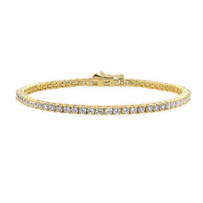 CZ Tennis Bracelet in Gold Flashed Sterling Silver