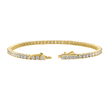 CZ Tennis Bracelet in Gold Flashed Sterling Silver