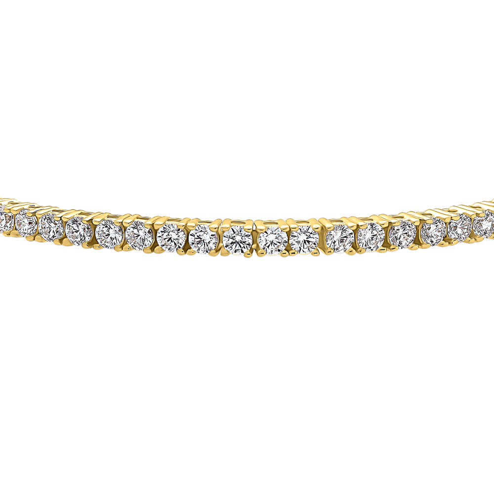 Angle view of CZ Statement Tennis Bracelet in Gold Flashed Sterling Silver, 4 of 6