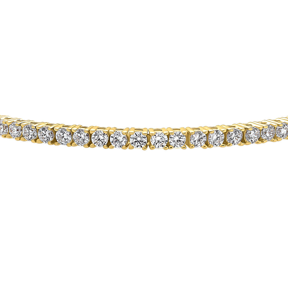 Angle view of CZ Tennis Bracelet in Gold Flashed Sterling Silver, 4 of 7