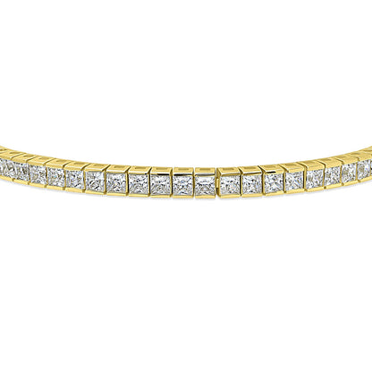 Bar Princess CZ Tennis Bracelet in Gold Flashed Sterling Silver