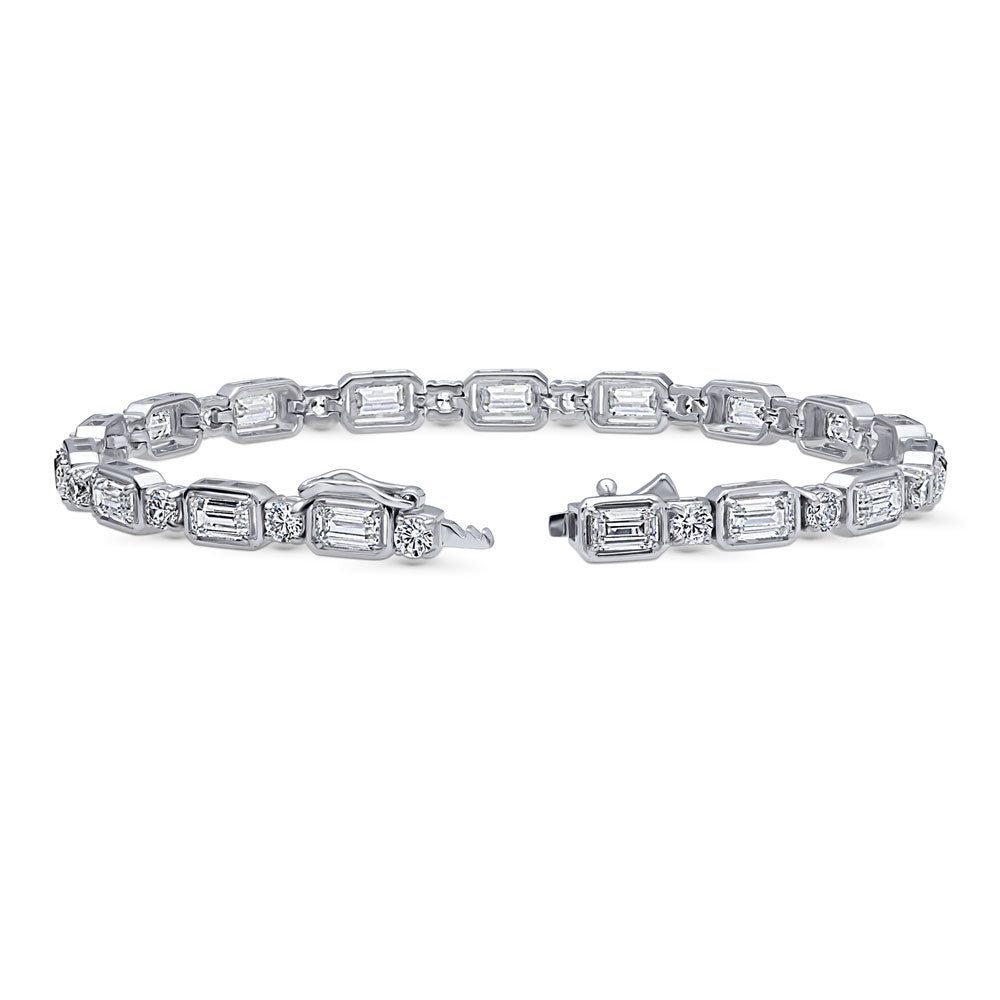 Art Deco CZ Statement Tennis Bracelet in Sterling Silver