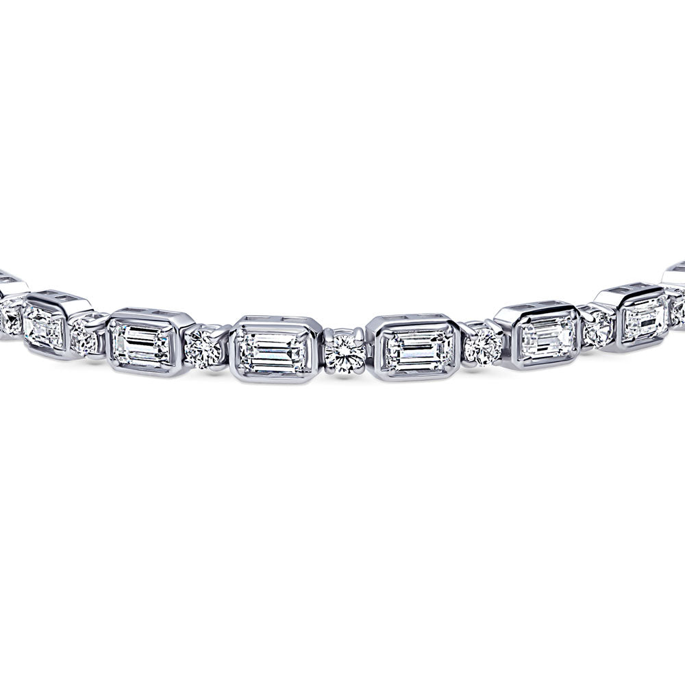 Art Deco CZ Statement Tennis Bracelet in Sterling Silver