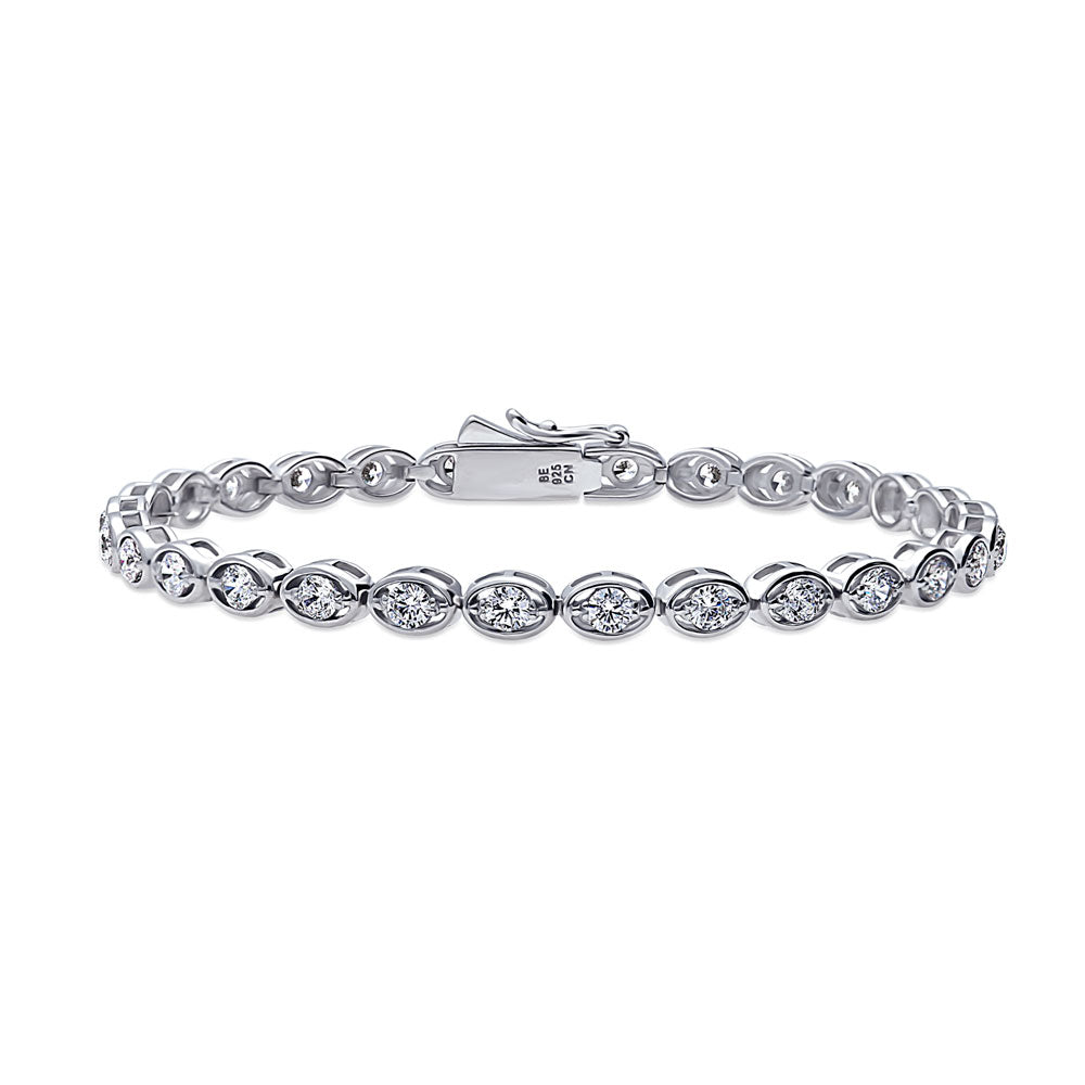 East-West CZ Statement Tennis Bracelet in Sterling Silver, 1 of 9