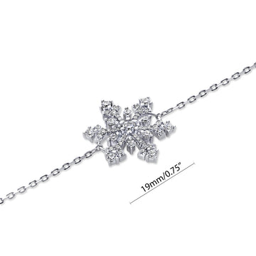 Snowflake CZ Charm Bracelet in Sterling Silver