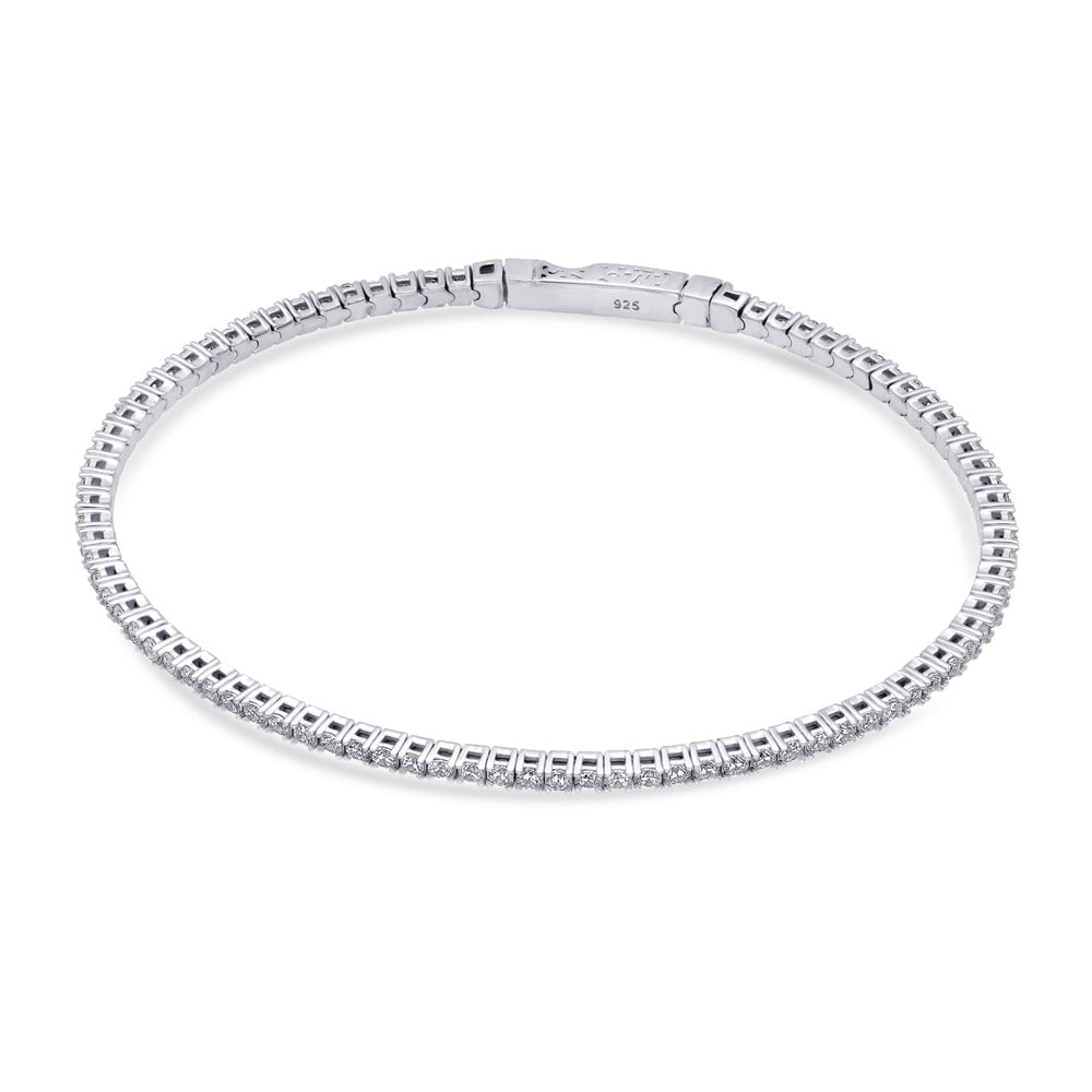 Alternate view of Flexible CZ Bangle in Sterling Silver, 4 of 8