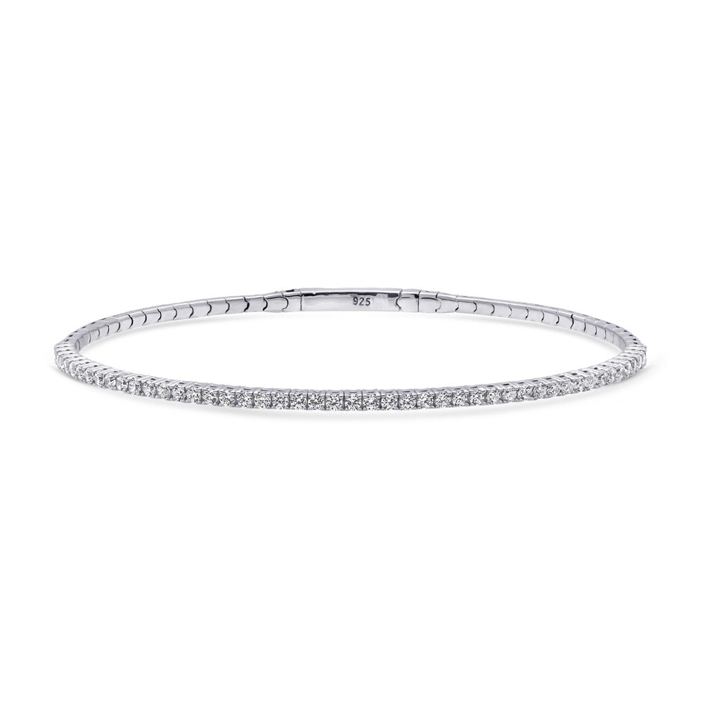 Flexible CZ Bangle in Sterling Silver, 1 of 10