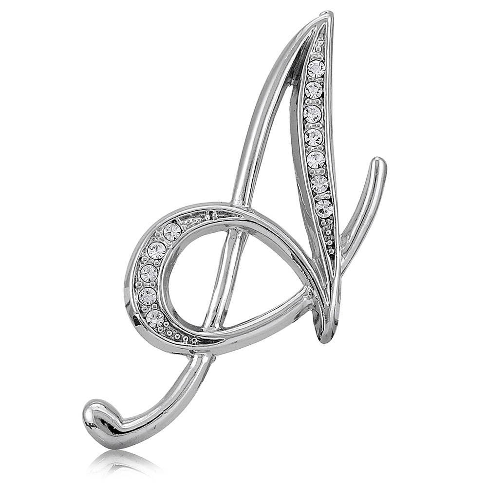 Initial Letter Pin in Silver-Tone, 1 of 4