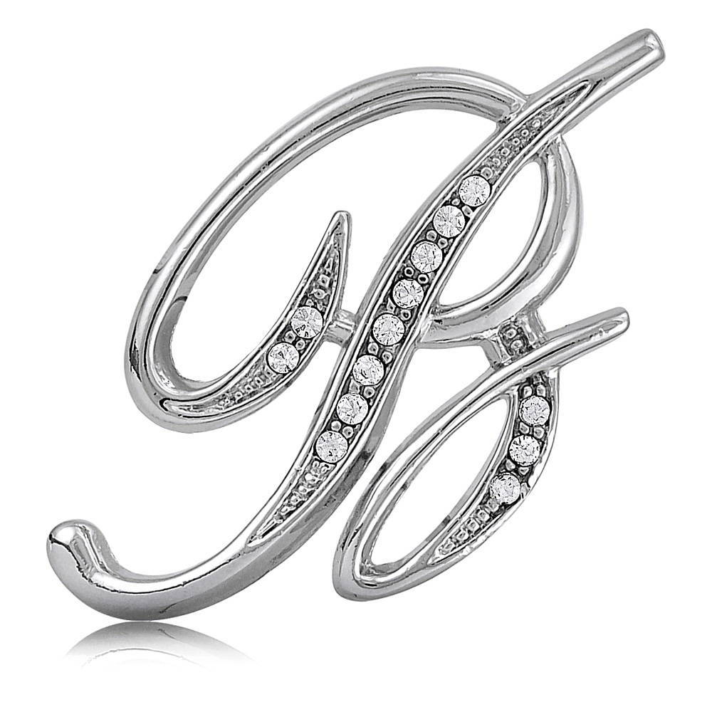 Initial Letter Pin in Silver-Tone