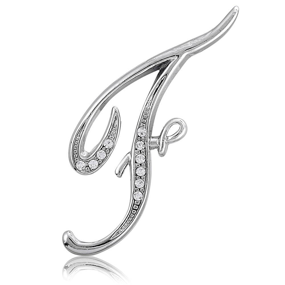 Silver-Tone Initial Letter Pin #BR082 – BERRICLE