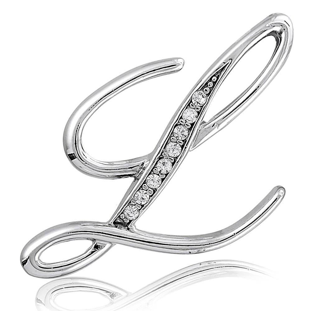 Silver-Tone Initial Letter Pin #BR082 – BERRICLE
