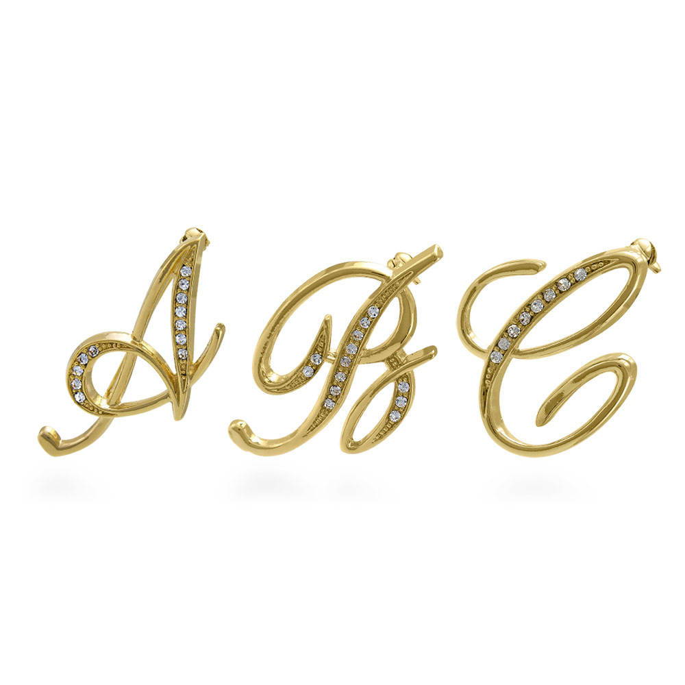 Initial Letter Pin in Gold-Tone, 2 of 5