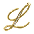 Initial Letter Pin Gold-Tone, L