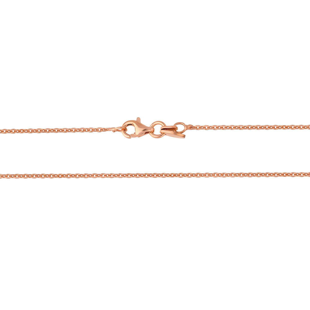 Front view of Italian Rolo Chain Necklace in Rose Gold Flashed Sterling Silver, 2 of 7