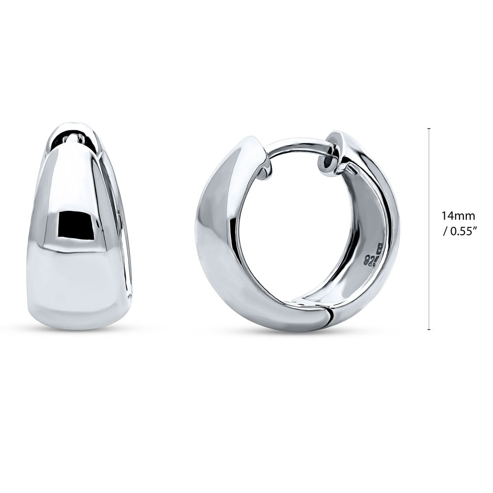 Dome CZ 2 Pairs Huggie and Stud Earrings Set in Sterling Silver