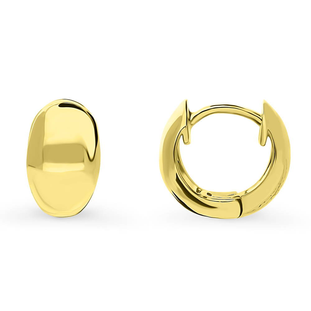 Dome Huggie Earrings in Sterling Silver, 2 Pairs