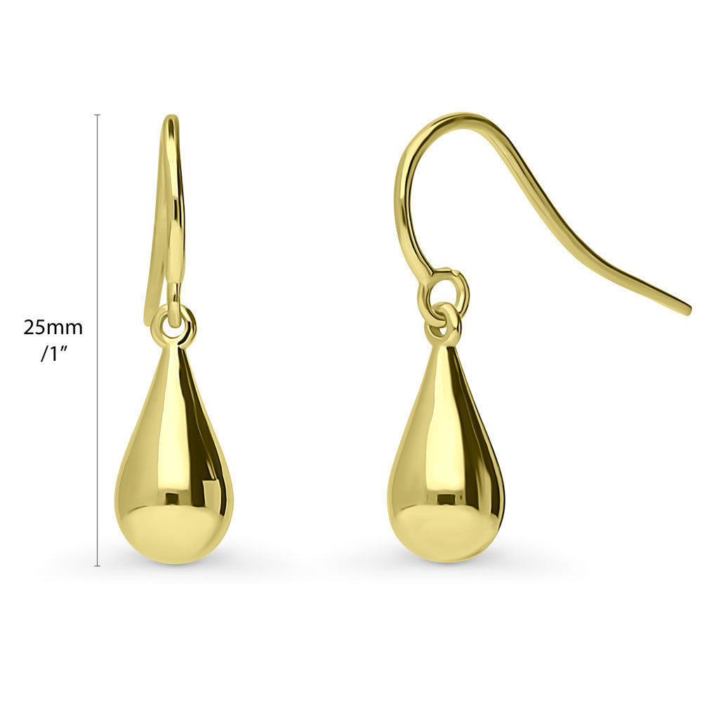 Berricle Gold Flashed Sterling Silver Fashion Fish Hook Dangle Drop Earrings