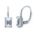Solitaire 2.4ct Emerald Cut CZ Leverback Earrings in Sterling Silver
