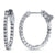 Oval CZ Medium Inside-Out Hoop Earrings in Sterling Silver 0.84"