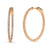 Oval CZ Medium Inside-Out Hoop Earrings in Sterling Silver 1.4"