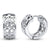 Clover CZ Small Huggie Earrings in Sterling Silver 0.55"