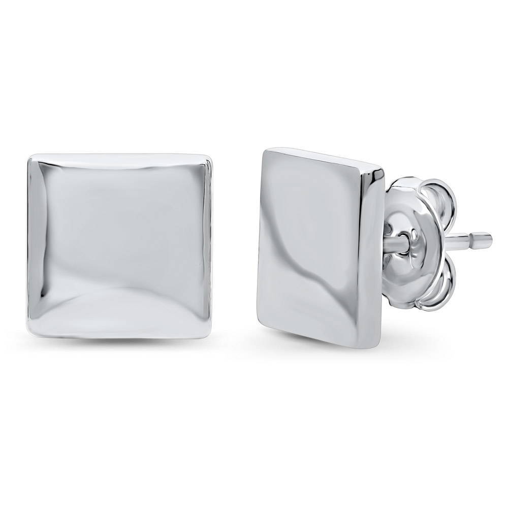 Square Stud Earrings in Sterling Silver