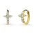 Cross CZ Small Huggie Earrings in Sterling Silver 0.5"