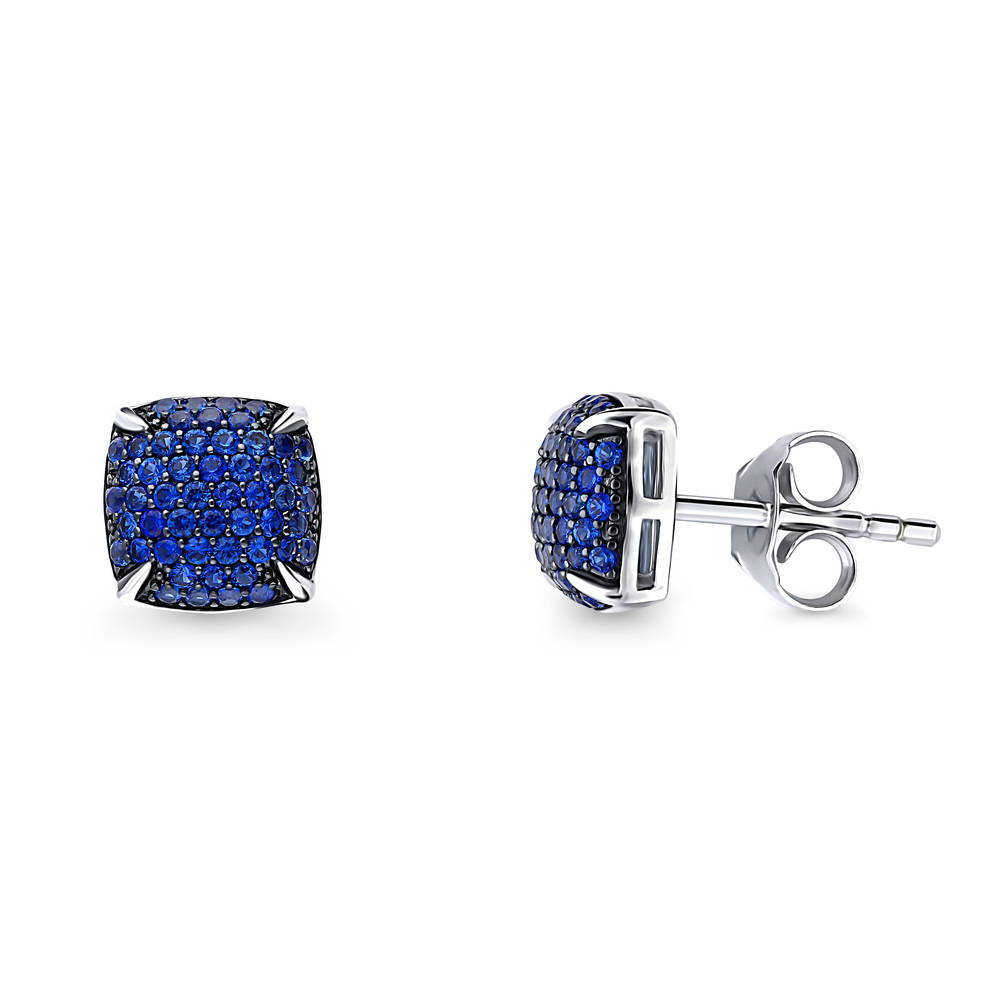 Square CZ Stud Earrings in Sterling Silver, 1 of 17