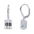 Solitaire 7.6ct Emerald Cut CZ Leverback Earrings in Sterling Silver