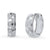 Checkerboard CZ Medium Hoop Earrings in Sterling Silver 0.6"