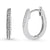 Oval Bar CZ Medium Hoop Earrings in Sterling Silver 0.6"