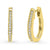 Oval Bar CZ Medium Hoop Earrings in Sterling Silver 0.6"
