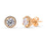 Halo Round CZ Stud Earrings in Sterling Silver