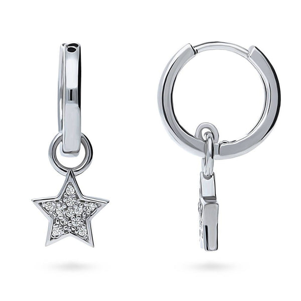 ☆ENGBROX☆ silver925 refine cubic earring EBEA24013SV Sterling Silver Star Cubic Zirconia CZ Dangle Earrings