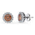 Halo Kaleidoscope Round CZ Stud Earrings in Sterling Silver
