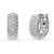 Dome CZ Small Huggie Earrings in Sterling Silver 0.5"
