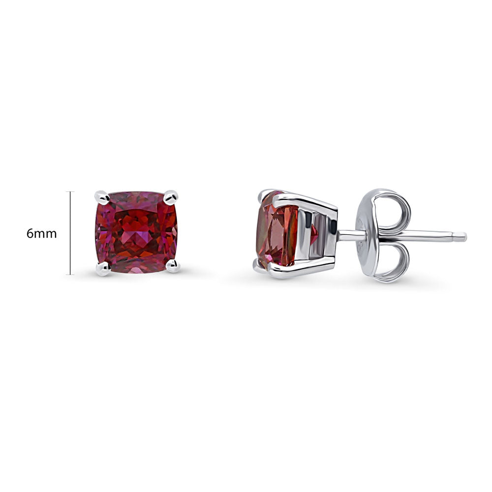 Front view of Solitaire CZ Stud Earrings in Sterling Silver 2.5ct, 3 of 9