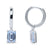 Solitaire Emerald Cut CZ Dangle Earrings in Sterling Silver 2ct