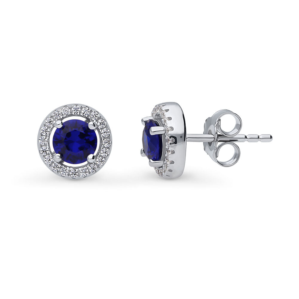 Solitaire Round CZ Stud Earrings in Sterling Silver 0.9ct, 1 of 5
