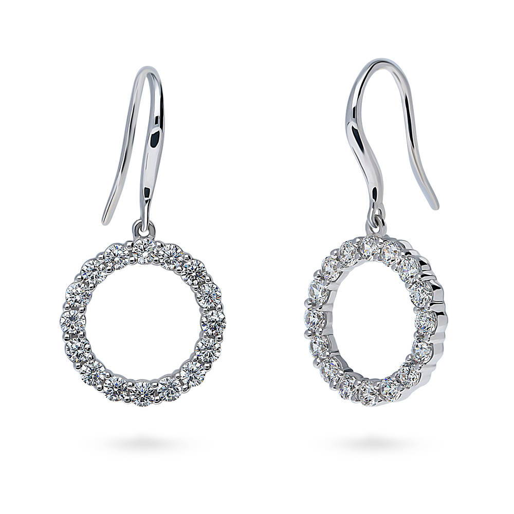 Open Circle CZ Necklace and Earrings Set in Sterling Silver, 3 of 15