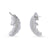 Feather CZ Stud Earrings in Sterling Silver